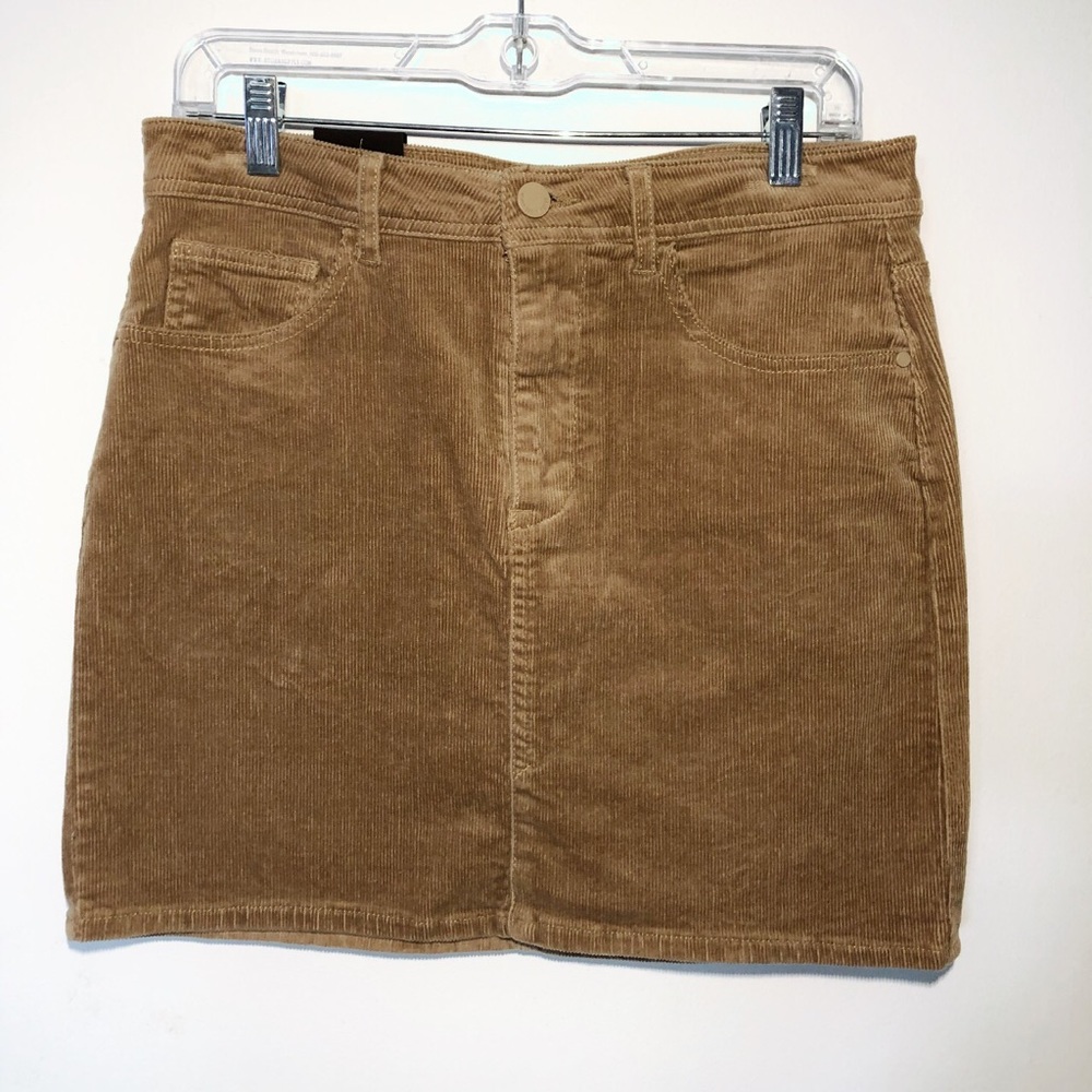 BLACK LABEL TAN CORDUROY CLASSIC MINI SKIRT - Picture 3 of 6